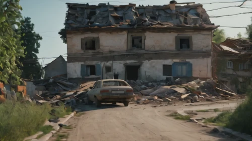 eastern ukraine,pripyat,destroyed houses,destroyed city,chernobyl,demolition,stalingrad,destroyed area,warsaw uprising,dacia,abandoned car,lost in war,ukraine,second world war,rubble,transylvania,martyr village,gaz-21,post apocalyptic,road forgotten,Photography,General,Natural