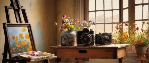 still life of spring,flower painting,photo painting,flower vase,still life,corner flowers,easel,summer still-life,still-life,watercolor shops,oil painting,cloves schwindl inge,italian painter,fineart,meticulous painting,floral composition,still life photography,glass painting,art painting,oil paint,Photography,Documentary Photography,Documentary Photography 21