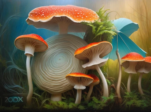 mushroom landscape,forest mushrooms,mushrooms,toadstools,forest mushroom,edible mushrooms,club mushroom,agaric,fungi,mushroom island,blue mushroom,medicinal mushroom,fungal science,umbrella mushrooms,mushroom type,champignon mushroom,psychedelic art,edible mushroom,brown mushrooms,forest floor,Conceptual Art,Fantasy,Fantasy 05