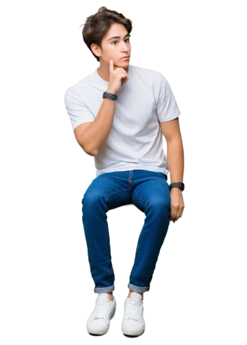 male poses for drawing,male model,squat position,man talking on the phone,boy model,boy praying,isolated t-shirt,long-sleeved t-shirt,dj,boys fashion,men clothes,jeans background,on a white background,thinking man,white background,posture,wall,white clothing,male youth,portrait background,Illustration,Japanese style,Japanese Style 15