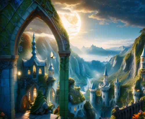 fantasy landscape,fantasy picture,fantasy world,3d fantasy,fantasy art,fantasy city,heroic fantasy,northrend,fairy tale castle,elves flight,world digital painting,cartoon video game background,castle of the corvin,fairy world,fairytale castle,hogwarts,fairy tale,dream world,hot-air-balloon-valley-sky,a fairy tale,Photography,General,Fantasy