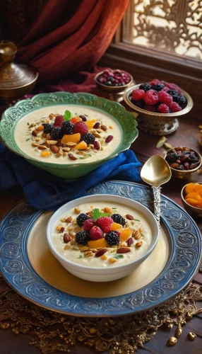 sheer khurma,kheer,panna cotta,zabaione,iranian cuisine,persian norooz,crème brûlée,crème anglaise,rice pudding,mango pudding,tahini,middle-eastern meal,pannacotta,berries on yogurt,dal makhani,chawanmushi,rajasthani cuisine,raita,mascarpone,sindhi cuisine,Conceptual Art,Fantasy,Fantasy 05