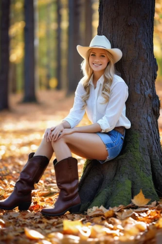 countrygirl,cowboy boots,country style,girl wearing hat,autumn photo session,brown hat,riding boot,southern belle,white boots,leather hat,autumn background,cowgirl,cowboy boot,country dress,cowgirls,knee-high boot,cowboy hat,farm girl,leather boots,relaxed young girl,Illustration,Japanese style,Japanese Style 09