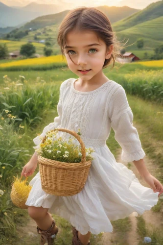 girl picking flowers,girl in flowers,beautiful girl with flowers,flower girl,little girl in wind,girl picking apples,girl with bread-and-butter,girl in the garden,little girl in pink dress,farm girl,picking flowers,girl with cereal bowl,little girl with balloons,flower girl basket,the little girl,holding flowers,girl in a wreath,children's background,little girl fairy,child portrait,Photography,Realistic