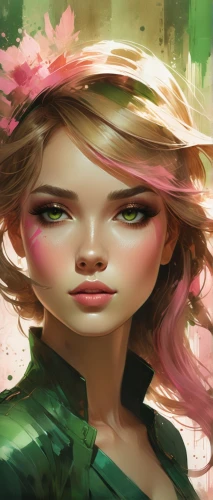 fae,portrait background,world digital painting,rosa ' amber cover,flower painting,cosmetic brush,peony,girl in flowers,pink green,pink peony,illustrator,fantasy portrait,dryad,peony pink,faery,pink quill,painting technique,eglantine,digital painting,flora