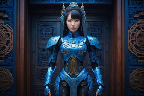 avatar,blue enchantress,mulan,siu mei,xiangwei,honor 9,dragon li,asian costume,hwachae,xi'an,tai qi,oriental princess,xiaochi,xizhi,blu,asian woman,hong,xun,guilinggao,jiaogulan,Illustration,Realistic Fantasy,Realistic Fantasy 08