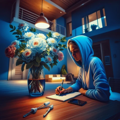 girl studying,table artist,to write,learn to write,night administrator,writer,write,illustrator,writing-book,girl drawing,poet,pen,writing about,world digital painting,flower painting,drawing with light,writing pad,author,write down,digital art,Photography,General,Realistic