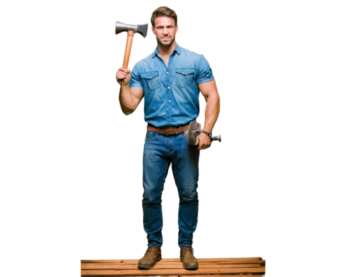 blue-collar worker,a carpenter,tradesman,handyman,lumberjack,lumberjack pattern,carpenter,pallet jack,carpenter jeans,arborist,garden tool,blue-collar,construction worker,gardener,random orbital sander,string trimmer,sawhorse,power tool,wood chopping,hedge trimmer,Art,Classical Oil Painting,Classical Oil Painting 15