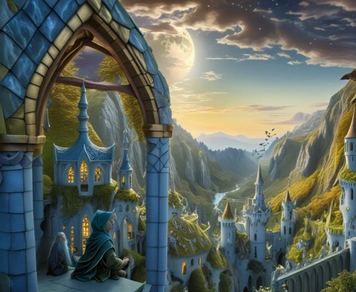 fantasy landscape,northrend,fantasy picture,fairy tale castle,fantasy world,fantasy art,mountain settlement,cartoon video game background,fantasy city,hogwarts,3d fantasy,heroic fantasy,fairytale castle,world digital painting,castle of the corvin,knight's castle,elves flight,gold castle,fairy tale,aurora village,Photography,General,Fantasy