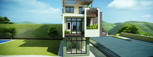 modern house,3d rendering,roof landscape,grass roof,modern architecture,sky apartment,residential house,block balcony,cubic house,render,residential tower,build by mirza golam pir,eco-construction,luxury property,holiday villa,smart house,residential,residential property,roof top pool,house in mountains,Photography,General,Realistic