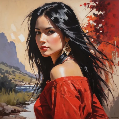 vietnamese woman,han thom,asian woman,oil painting,oil painting on canvas,mulan,girl portrait,oriental girl,young woman,janome chow,oil on canvas,luo han guo,chinese art,portrait of a girl,mystical portrait of a girl,geisha,art painting,romantic portrait,girl on the river,japanese woman,Conceptual Art,Oil color,Oil Color 09