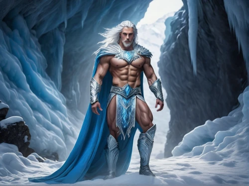 father frost,male elf,white walker,iceman,heroic fantasy,poseidon,god of the sea,dark elf,ice cave,bordafjordur,norse,poseidon god face,icemaker,sea god,male character,ice,eternal snow,fantasy art,fantasy picture,ice queen,Art,Classical Oil Painting,Classical Oil Painting 33