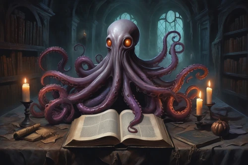 lovecraft,illithid,cthulhu,lovecraftian,octopus,prospal,octopi,octoechos,eldritch,azathoth,kraken,cephalopod,ood,fun octopus,pulpo,tentacular,hastur,intersquid,chaosium,mordenkainen,Illustration,Vector,Vector 07