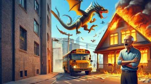 dragons,fantasy picture,charizard,world digital painting,sci fiction illustration,drexel,painted dragon,fantasy art,fire breathing dragon,dragon,dinosaurs,dragon li,3d fantasy,dragon fire,game illustration,fantasy city,cg artwork,school bus,travelers,chinese dragon