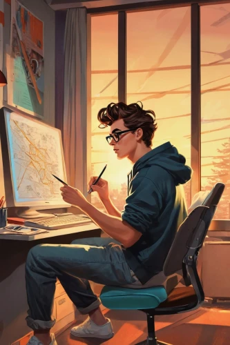 study,digital painting,world digital painting,painting technique,illustrator,commissionner,overpainting,tracer,study room,nightwing,studies,man with a computer,male poses for drawing,girl studying,sci fiction illustration,painter,freelancer,workspace,maclachlan,painting work,Illustration,Retro,Retro 12