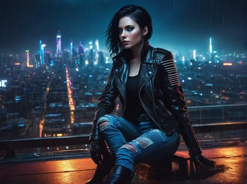 salander,lightwood,gothika,croft,domino,city ​​portrait,shadowrun,effluvia,full hd wallpaper,romanoff,kalinda,cyberpunk,dreamfall,vassy,photoshop manipulation,evie,brooding,kaidan,leather jacket,in the rain,Illustration,Realistic Fantasy,Realistic Fantasy 45