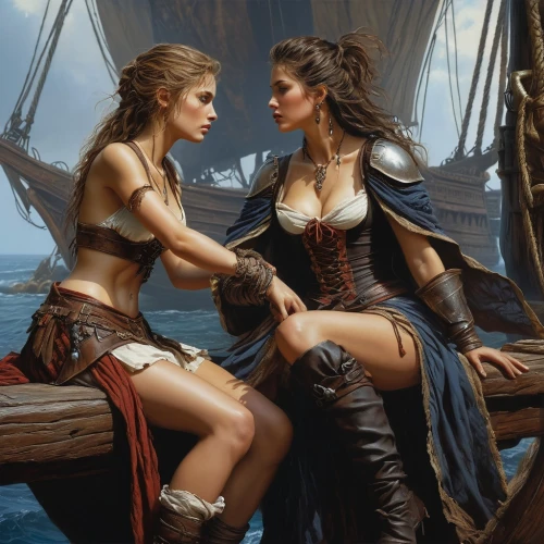 maidens,seana,piracies,sailing ship,seafaring,noblewomen,fantasy picture,lurianic,merchantmen,garamantes,pirating,fantasy art,lesbia,amazons,sail ship,commandeer,sea sailing ship,consorts,sailing,boatbuilders,Conceptual Art,Fantasy,Fantasy 28