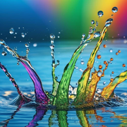 colorful water,water splash,water splashes,splash water,water colors,splash photography,rainbow background,splash of color,sea water splash,water drops,rainbow colors,splashing,rainbow pencil background,refraction,water display,water droplets,soluble in water,rainbow waves,still water splash,waterdrops,Photography,General,Realistic