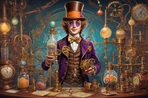 clockmaker,watchmaker,ringmaster,magician,play escape game live and win,apothecary,game illustration,candlemaker,orrery,hatter,fortune teller,ball fortune tellers,steampunk,projectionist,merchant,theoretician physician,cd cover,shopkeeper,magistrate,non fungible token,Unique,Design,Infographics