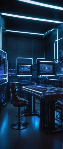 computer room,cybercafes,ufo interior,spaceship interior,cyberscene,computer workstation,workstations,supercomputers,the server room,computerworld,game room,cyberport,computerized,supercomputer,computerland,tron,desk,desks,control desk,fractal design,Art,Artistic Painting,Artistic Painting 30