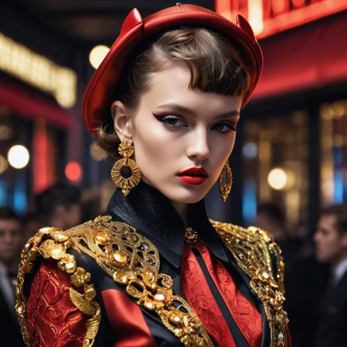 parisienne,galliano,satine,vintage fashion,gundlach,demarchelier,fashion street,dsquared,young model istanbul,moschino,black-red gold,victoriana,goldin,jewellers,fatale,chorkina,lamour,cigarette girl,lady in red,parisian,Photography,General,Commercial