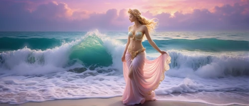 mermaid background,fantasy picture,the sea maid,the wind from the sea,believe in mermaids,fantasy art,god of the sea,sea breeze,the endless sea,aphrodite,merfolk,celtic woman,aphrodite's rock,mermaid,sea fantasy,ocean background,siren,tour to the sirens,photo manipulation,greek myth,Illustration,Retro,Retro 24