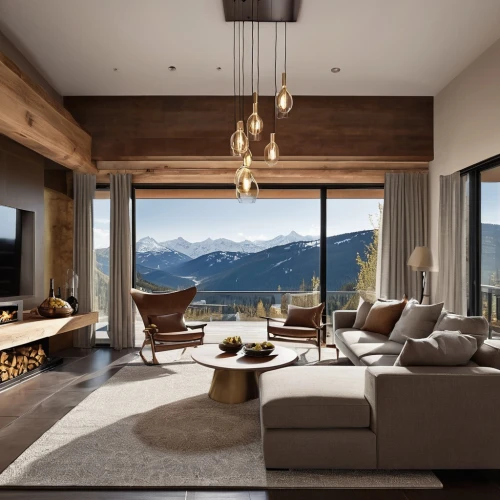 modern living room,luxury home interior,alpine style,living room,livingroom,interior modern design,chalet,house in the mountains,modern decor,family room,contemporary decor,living room modern tv,sitting room,house in mountains,apartment lounge,the cabin in the mountains,interior design,home interior,great room,modern room,Photography,General,Realistic