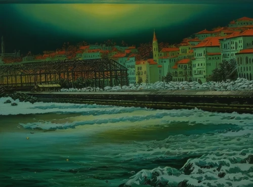 maribor,thermal spring,vltava,chkalovsky,bern,aura river,kladsko,escher village,kravice,sarajevo,český krumlov,neckar,krumlov,holy river,tubingen,pacher,virtual landscape,ithaca,aivazovsky,hallescher,Illustration,Realistic Fantasy,Realistic Fantasy 08