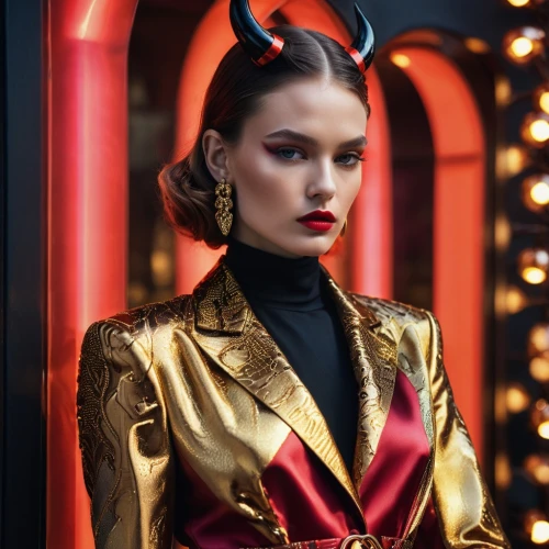 villainess,devil,black-red gold,demoness,shopwindow,mugler,amidala,bedevil,devilish,satine,scarlet witch,maleficent,leatherette,shop window,satana,devilishly,waxwork,young model istanbul,demona,femme fatale,Photography,General,Commercial