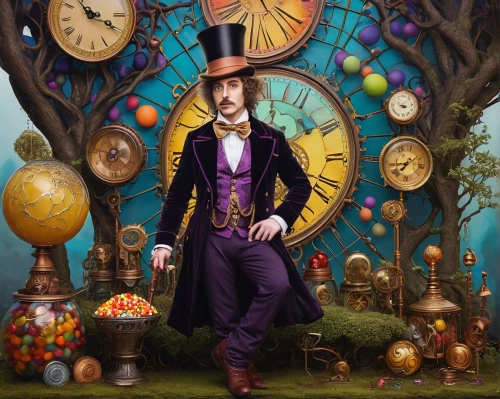 clockmaker,watchmaker,ringmaster,hatter,pocket watch,hans christian andersen,ornate pocket watch,steampunk,time traveler,magician,clockwork,grandfather clock,leonardo devinci,fantasy portrait,pocket watches,aristocrat,longitude,baron munchausen,portrait background,time machine,Illustration,Realistic Fantasy,Realistic Fantasy 11