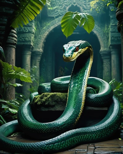 green python,emperor snake,anacondas,king cobra,anaconda,serpentarium,trimeresurus,serpent,green snake,amazonica,yellow python,vipera,venomous snake,airavata,green tree python,green tree snake,nonvenomous,liophis,pythons,slytherin,Conceptual Art,Sci-Fi,Sci-Fi 23