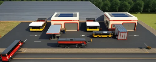inland port,bus garage,container transport,floating production storage and offloading,car carrier trailer,transport hub,truck stop,cargo containers,delivery trucks,large trucks,car transporter,road train,vehicle transportation,long cargo truck,semi-trailer,container train,freight transport,fleet and transportation,container terminal,car transport truck,Photography,General,Realistic