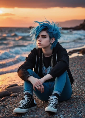 riska,blue hair,azzurra,cayetana,bea,azzurro,karou,grunge,emo,leda,konan,blu,lynn,hausser,azure,hydrelia,vi,uk sea,ocean,punk,Photography,Documentary Photography,Documentary Photography 30