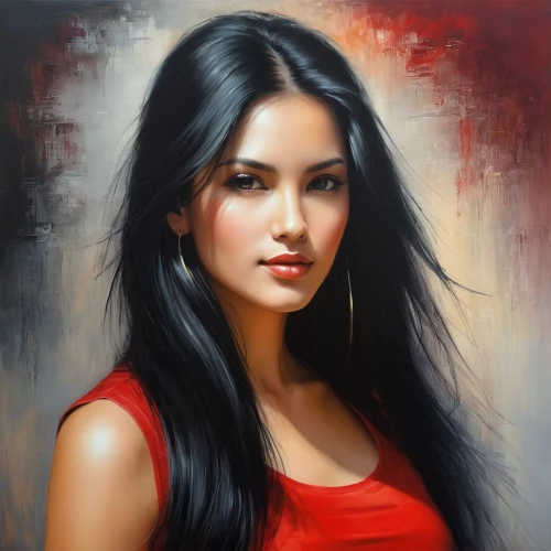 art painting,oil painting,oil painting on canvas,romantic portrait,young woman,vietnamese woman,girl portrait,indian woman,asian woman,mystical portrait of a girl,woman portrait,italian painter,indian girl,portrait of a girl,photo painting,shama,indian art,woman face,selanee henderon,artistic portrait,Conceptual Art,Daily,Daily 32