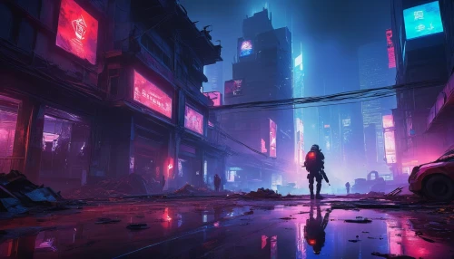 cyberpunk,cityscape,dystopian,dystopia,metropolis,urban,slum,destroyed city,colorful city,shanghai,dusk,transistor,fantasy city,neon arrows,world digital painting,vapor,city at night,neon,futuristic landscape,shinjuku,Art,Classical Oil Painting,Classical Oil Painting 33