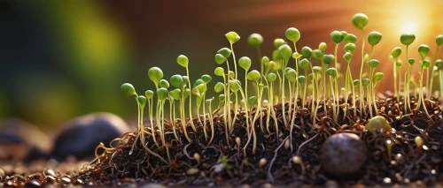 sporophyte,sporophytes,germination,broccoli sprouts,mushroom landscape,moss saxifrage,dew on grass,tender shoots of plants,garden cress,germinating,garden dew,microworlds,arabidopsis,cotyledons,sprouted seeds,moss landscape,seedling,grasslike,tiny world,microgreens,Illustration,Abstract Fantasy,Abstract Fantasy 14