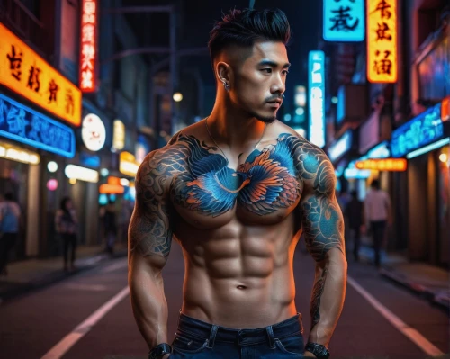 jingyu,su yan,neon body painting,janome chow,yakuza,jianxing,xiaoming,tatoos,hung yen,asian,junjie,kriengsak,asian vision,nguyen,with tattoo,tattooist,han thom,tattoos,tattooed,zhaowen,Conceptual Art,Fantasy,Fantasy 32