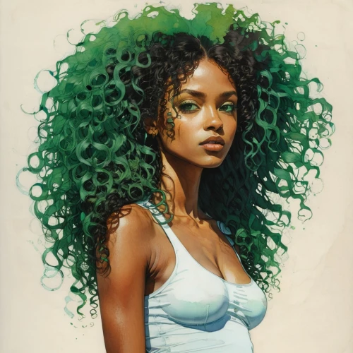 badu,malachite,dryad,tiana,kelis,matangi,amerykah,ofili,afroasiatic,medusa,nephrite,background ivy,african american woman,miseducation,afrocentrism,erykah,niobe,afro american girls,seelie,dirie,Illustration,Paper based,Paper Based 19