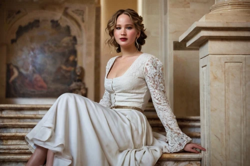 leighton,jennifer lawrence - female,chastain,sobchak,a floor-length dress,elegant,bridal gown,elegance,inbal,evening dress,bridal dress,wedding gown,knightley,elegante,wedding dress,white winter dress,elegantly,aronofsky,eveningwear,demarchelier,Art,Classical Oil Painting,Classical Oil Painting 40