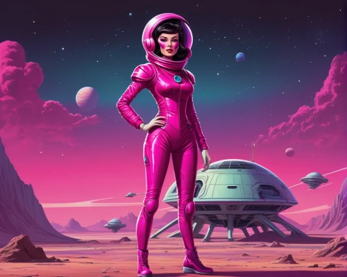 sci fiction illustration,andromeda,spacesuit,spaceland,pink vector,bright pink,magenta,rodina,starova,kuenzer,xcx,spacesuits,space suit,melora,panspermia,astronema,pinker,astronautic,deep pink,space art,Conceptual Art,Sci-Fi,Sci-Fi 20