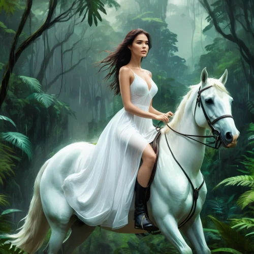 fantasy picture,a white horse,white horse,fantasy art,horseback,arabian horse,horseback riding,horse herder,white horses,centaur,horse riding,equestrian,fantasy portrait,fantasy woman,equestrianism,unicorn background,galloping,unicorn art,the enchantress,equine,Conceptual Art,Fantasy,Fantasy 02