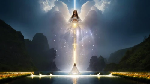 the pillar of light,eckankar,archangels,transfiguration,heaven gate,ascension,mediumship,angels,heavenly ladder,ashtar,angel wing,samuil,archangel,akashic,haloes,zadkiel,ascential,angelology,fantasy picture,the archangel