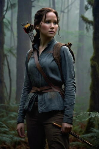 katniss,solo,princess leia,digital compositing,lara,jedi,cg artwork,female hollywood actress,jennifer lawrence - female,star wood,the enchantress,tiana,in the forest,pathfinders,daisy jazz isobel ridley,lori,chewy,mara,sw,bows and arrows,Illustration,Realistic Fantasy,Realistic Fantasy 03