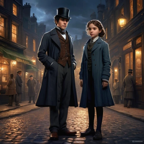 dickensian,victorian,victoriana,victorians,victorianism,the victorian era,baudelaires,alienist,victorian style,greatcoats,baskerville,magicians,bonnefoy,little boy and girl,maplecroft,gavroche,greatcoat,dickinson,demimonde,french digital background,Conceptual Art,Fantasy,Fantasy 11