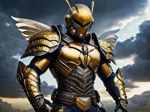 knight armor,kryptarum-the bumble bee,archangel,wasp,paladin,armored,yellow jacket,armor,the archangel,scorpion,alien warrior,bumblebee,bee,yellow-gold,hornet,armour,knight,spartan,gold paint stroke,winged insect,Illustration,Vector,Vector 13
