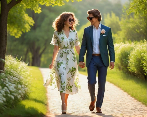 vintage man and woman,menswear for women,girl and boy outdoor,walking in a spring,elopement,luxottica,rodenstock,sprezzatura,florsheim,partnerlook,kneipp,vintage boy and girl,beautiful couple,as a couple,walk in a park,romantic look,hochzeit,women clothes,promenade,women fashion,Illustration,Retro,Retro 02