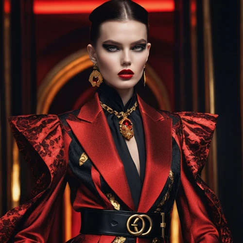 black-red gold,versace,schiaparelli,balmain,moschini,galliano,imperial coat,red coat,bvlgari,dsquared,christmas gold and red deco,luxe,matador,lanvin,roitfeld,redcoat,amidala,demarchelier,mugler,lady in red,Photography,General,Realistic
