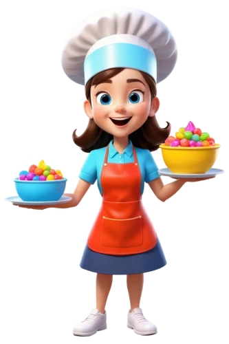 pastry chef,confectioner,chef,sugarbaker,fondant,waitress,confectioneries,girl in the kitchen,candymaker,confectioners,foodmaker,dolci,patisseries,chocolatier,cupcake background,bakersville,chef hat,patisserie,star kitchen,bonbon,Unique,3D,3D Character