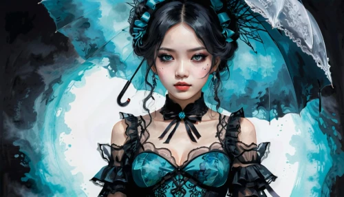 blue enchantress,dark angel,fantasy art,ice queen,gothic woman,blue heart,angel's tears,black angel,sorceress,demoness,black pearl,undine,mean bluish,moondragon,evil fairy,helsing,oriental princess,fantasy picture,isoline,enchantress,Illustration,Realistic Fantasy,Realistic Fantasy 46