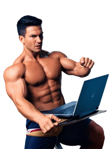 cyberathlete,man with a computer,body building,physiques,laptop,clenbuterol,muscle icon,pec,bodybuilding,toughbook,search online,computer business,fitness model,muscularity,musclemen,male poses for drawing,computer graphic,trenbolone,cybersquatting,computer graphics,Illustration,Realistic Fantasy,Realistic Fantasy 10